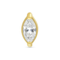 Embout en zirconium doré 18K 4,0 mm Embout doré 18K avec zirconium scintillant, taille 4,0 mm