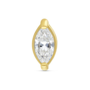Embout doré 18K avec zirconium scintillant, taille 4,0 mm