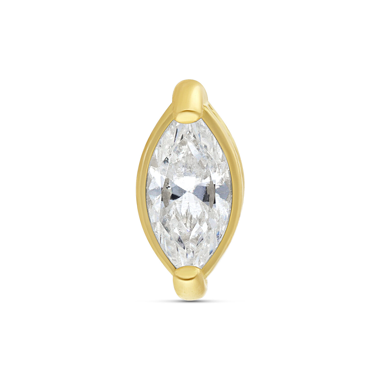 Embout en zirconium doré 18K 4,0 mm Embout doré 18K avec zirconium scintillant, taille 4,0 mm