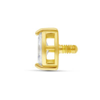 Embout de piercing en or 18K avec zirconium 4,0 mm Embout de piercing en or 18K avec zirconium, taille 4,0 mm, sur fond blanc