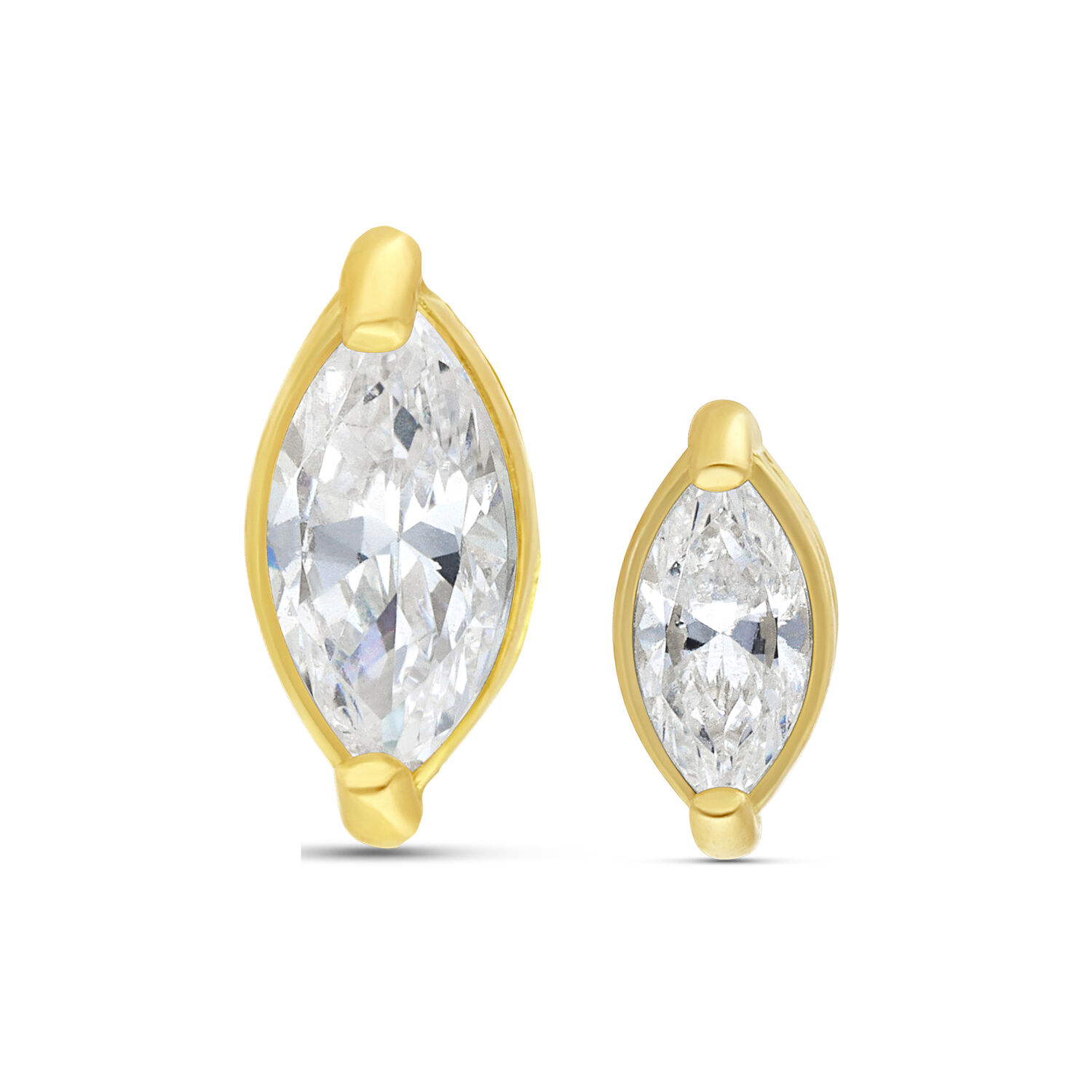 Embout Zirconia en Or 18K 5,0 mm Embout en or 18K avec zirconia scintillant, taille 5,0 mm