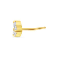 Embout Trinity en or 18K Cristal Clair Embout Push Fit Trinity en or 18K avec des cristaux clairs sur fond blanc