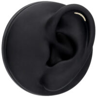 Embout en or 14K avec moissanite et cristaux Embout doré avec cristaux de moissanite sur un présentoir d'oreille noir