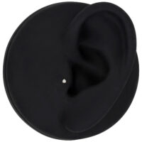 Embout en or 14K avec moissanite pour piercing d'oreille Petit embout rond en moissanite en or 14K sur fond noir