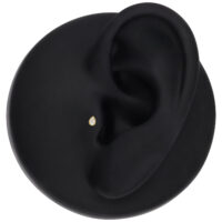 Pendentif en or 14K avec moissanite pour piercing d'oreille Pendentif en cristal de moissanite doré dans l'oreille sur fond noir