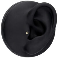 Embout Moissanite en Or 14K pour Push Fit Embout moissanite doré sur modèle d'oreille noire