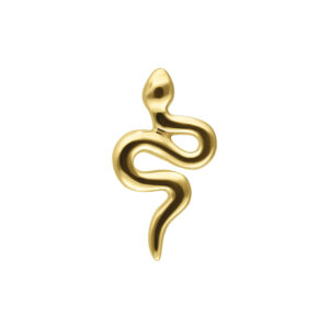 Embout serpent en or 585 sur fond blanc