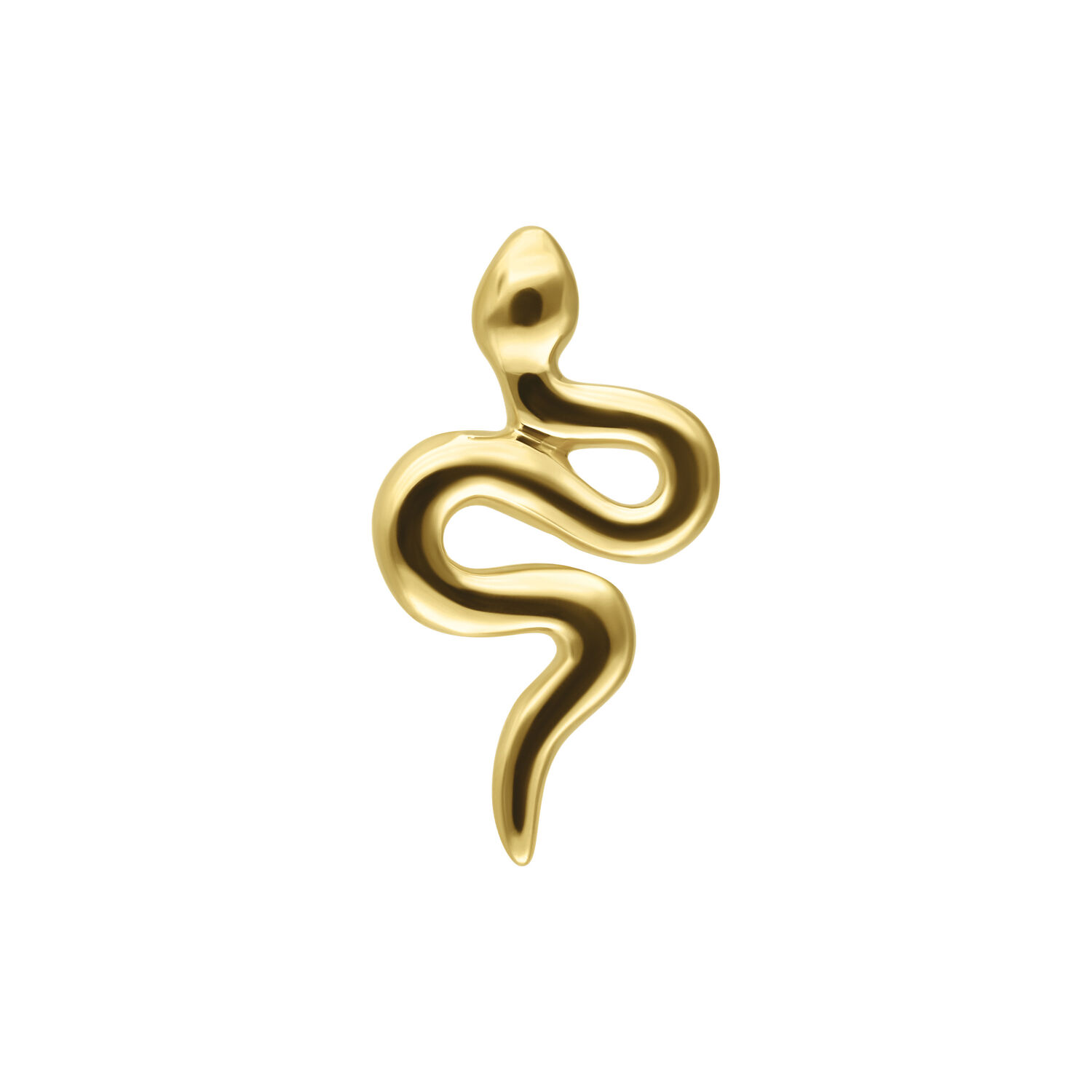Embout Serpent Push-Fit en Or 14K Embout serpent en or 585 sur fond blanc