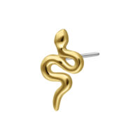 Embout Serpent Push-Fit en Or 14K Embout serpent en or 14K pour piercings Push-Fit sur fond blanc