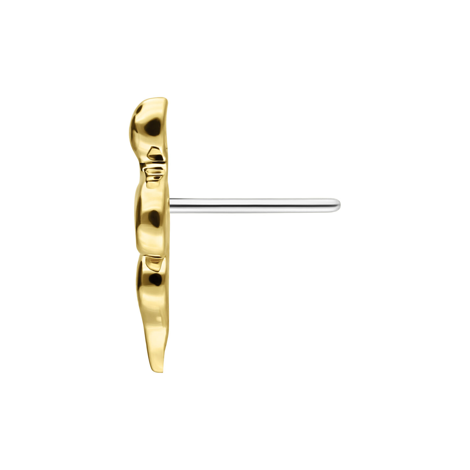 Embout Serpent en Or 14K pour Push-Fit Embout serpent en or pour piercing Push-Fit sur fond blanc