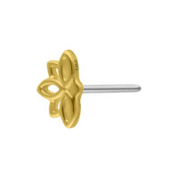 Embout Lotus en or, Push Fit, sur fond blanc