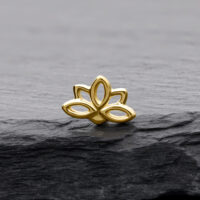 Embout en forme de lotus en or 14K sur pierre grise