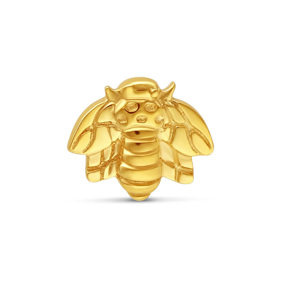 Embout d'Abeille en Or 14K pour Piercings Embout d'abeille en or 585 avec des détails fins sur fond blanc