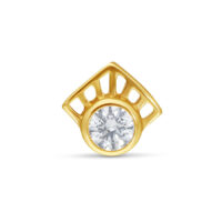 Embout en or 14K avec cristal clair Embout de piercing en or avec cristal clair sur fond blanc