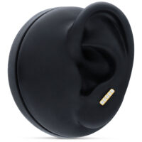 Embout en cristal en or 14K pour piercing d'oreille Embout de piercing d'oreille en or avec 5 cristaux clairs sur fond noir