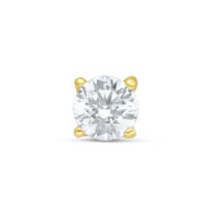 Embout en cristal en or 14K pour piercing Embout en cristal doré avec pierre claire sur fond blanc