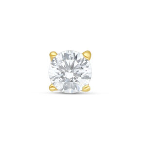 Embout en cristal doré avec pierre claire sur fond blanc