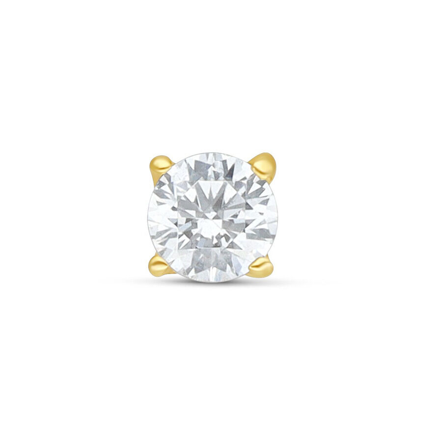 Embout en cristal en or 14K pour piercing Embout en cristal doré avec pierre claire sur fond blanc