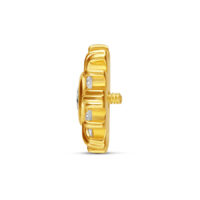 Embout Tournesol en Or 14K avec Cristal Embout tournesol en or avec cristaux clairs sur fond blanc