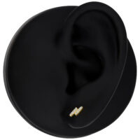 Embout en Cristal en Or 14K pour Piercing d'Oreille Embout en or 14K avec cristaux clairs sur modèle d'oreille noir