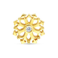 Embout Flocon de Neige en Or 14K avec Cristal Embout flocon de neige en or 14K avec cristal clair sur fond blanc