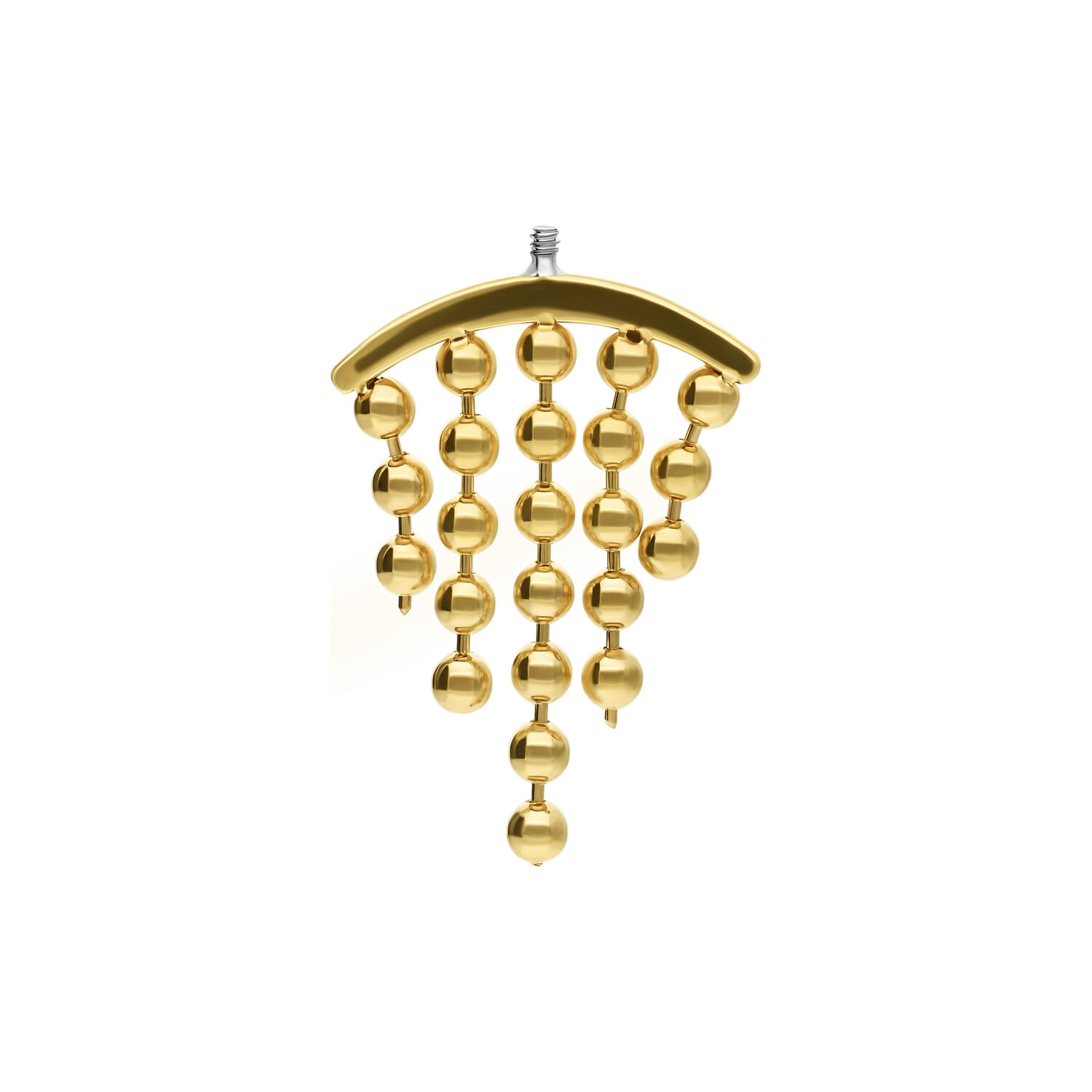 Embout de piercing Helix en or avec boules sur fond blanc
