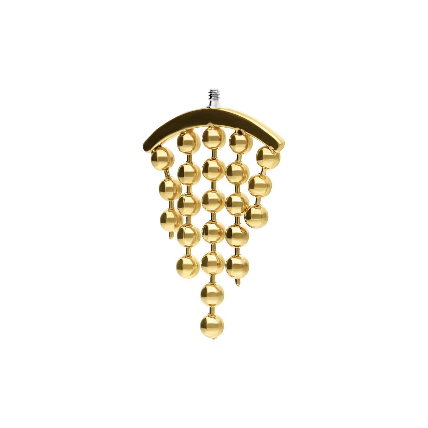 Embout de piercing Helix en or avec cristaux clairs sur fond blanc