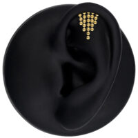 Embout Helix doré pour l'oreille avec des cristaux clairs sur fond noir