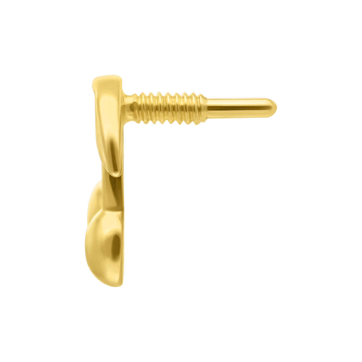 14K Or Parfait Fit Embout Cerise Embout doré en forme de cerise avec filetage interne sur fond blanc
