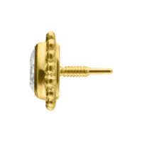 Embout en or 14K avec goutte de cristal Embout en or 14K avec goutte de cristal et filetage interne sur fond blanc