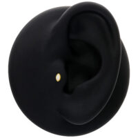 14K Or Ovale Opale Embout pour Oreille Embout ovale en opale dorée sur modèle d'oreille noire