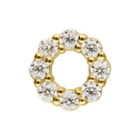 14K Or Moissanite Couronne Embout Embout rond en or 585 avec pierres de moissanite scintillantes