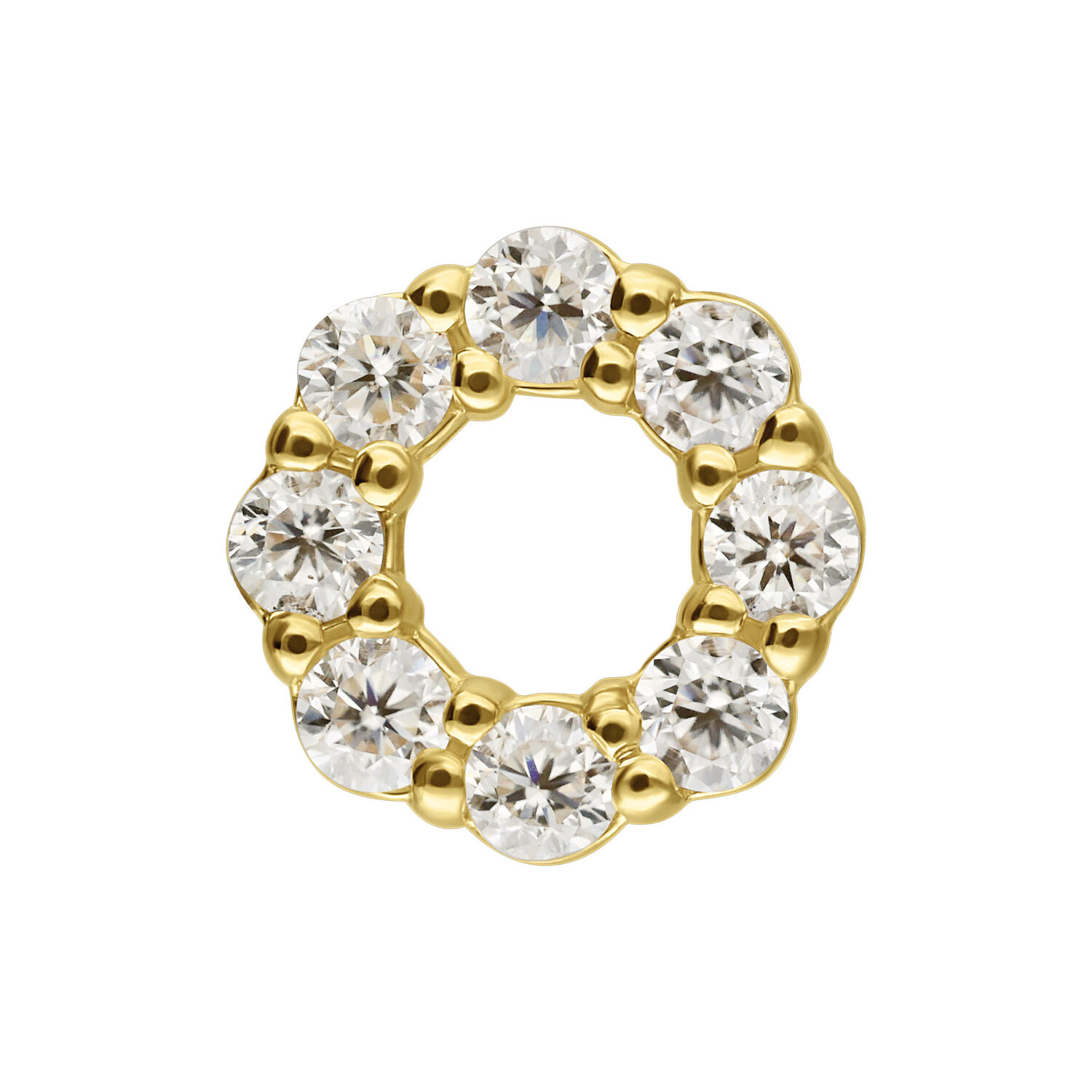 14K Or Moissanite Couronne Embout Embout rond en or 585 avec pierres de moissanite scintillantes