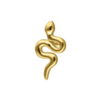 Embout de piercing serpent en or 14K Embout serpent en or 14K sur fond blanc