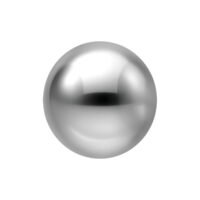 Boule de labret argentée 2,5 mm pour filetage interne Boule argentée brillante 2,5 mm sur fond blanc