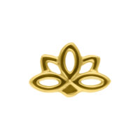 Embout Lotus en or 14K pour piercings Embout Lotus en or 14K sur fond blanc
