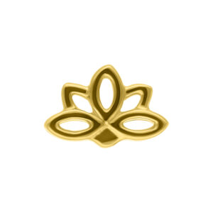 Embout Lotus en or 14K sur fond blanc