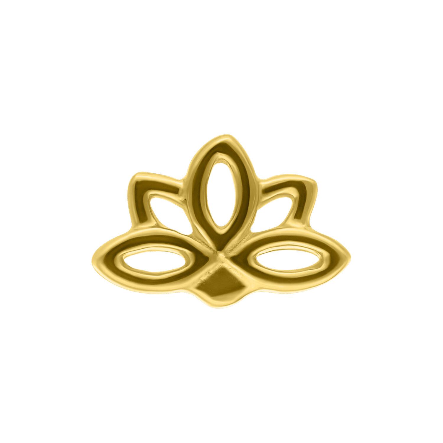 Embout Lotus en or 14K pour piercings Embout Lotus en or 14K sur fond blanc