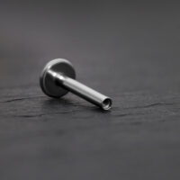 Titan Perfect Fit Labret en argent Labret en titane argenté avec filetage interne sur fond gris