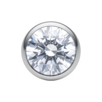 Boule en cristal argentée 2,5 mm pour labrets Boule en cristal argentée 2,5 mm avec cristal clair sur fond blanc