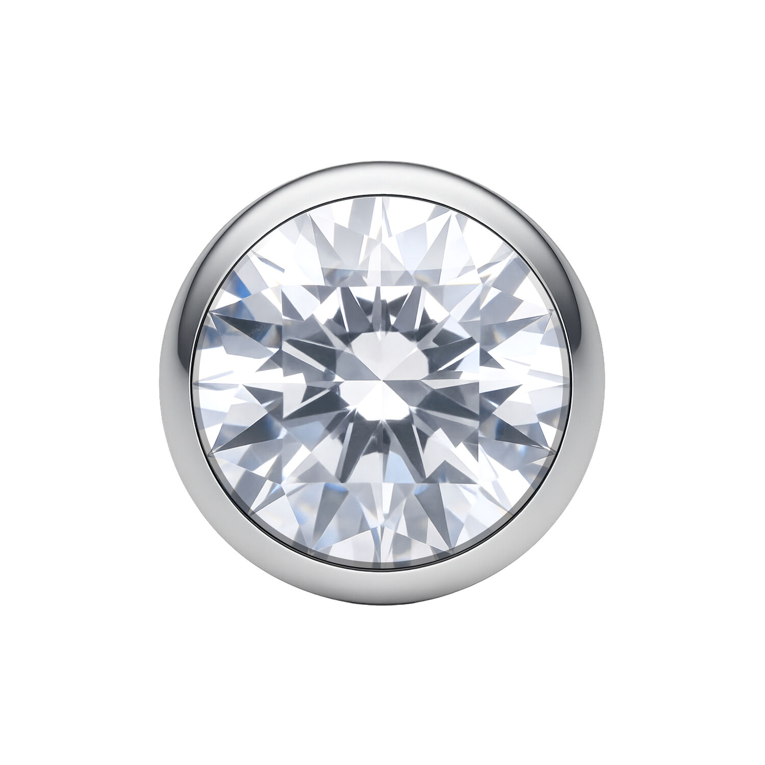 Boule en cristal argentée 2,5 mm pour labrets Boule en cristal argentée 2,5 mm avec cristal clair sur fond blanc