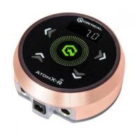 Alimentation Critical Atomxr Rosegold/Noir Alimentation ronde Atomxr en or rose avec surface noire et écran