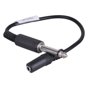 HAWK Plug 6,3 mm noir avec câble sur fond blanc