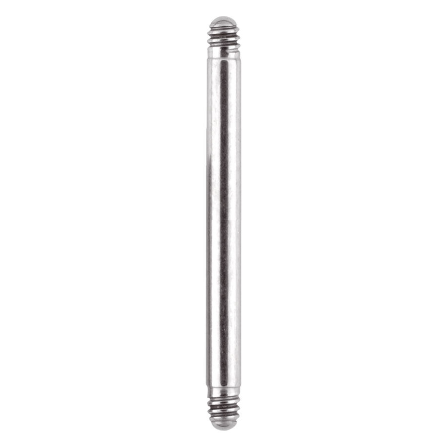 Barre de piercing droite en acier chirurgical Barre de piercing droite en argent en acier chirurgical sur fond blanc