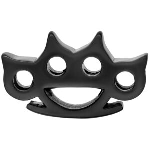 Charm 5FDP noir en acier chirurgical avec design de griffes sur fond blanc