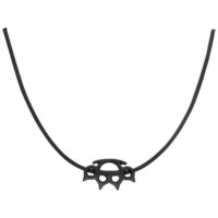 5FDP Charm Collier en cuir Collier noir 5FDP avec cordon en cuir sur fond blanc