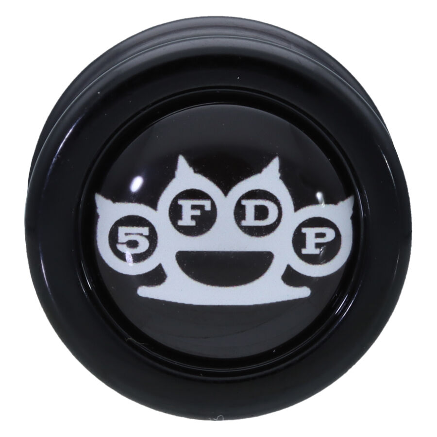 5FDP Knuckle Plug en Noir et Blanc Plug rond noir avec design de poing américain blanc 5FDP