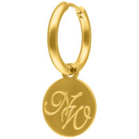 Boucles d'oreilles Nightwish en or avec pendentif logo Boucles d'oreilles Nightwish en or avec pendentif logo sur fond blanc