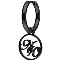 Nightwish petites créoles noir métal Créoles noires avec logo Nightwish sur fond blanc