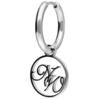 Nightwish créoles en argent avec pendentif Créole en argent avec pendentif logo Nightwish sur fond blanc
